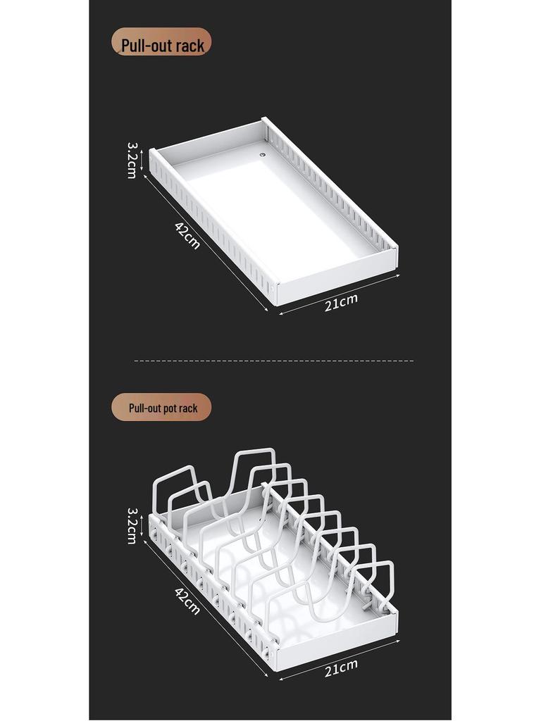 Adjustable Kitchen Pot Organizer Rack - Storage & Lid Holder for Cabinets and Countertops