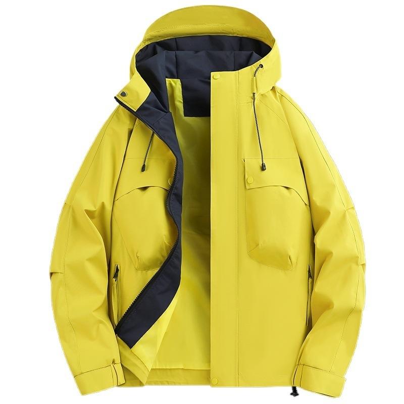 Spring and Autumn Jackets Men's and Women's New Windproof and Waterproof Tooling Jacket Multi-pocket Hooded Jacket Simple