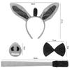 4PCS Fashion Funny Donkey Costume Set Tail Nose Animal Donkey Headband Bow Tie Donkey Ears Headband Accessory