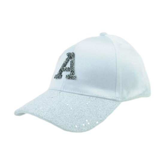 

Women Hat Shiny Rhinestone Sun Protection Adjustable Stable Brim Ponytail Hole Peaked Hat Headwear белый