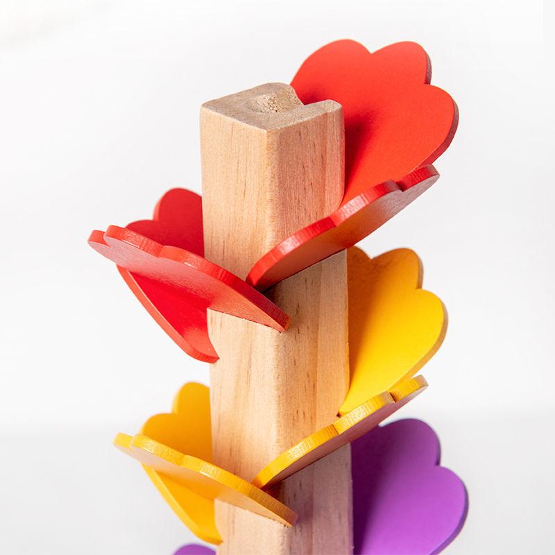 Assembling Building Blocks Mulitcolor Leaves Ball Inverted Beads Game Assembly Model Kindergarten Music Rainbow Tree Educational