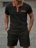 Herren Sommer Kurzarm Poloshirt & Freizeit Sportbekleidung Set - Atmungsaktiv, Bequem, Vielseitig, Lockere Passform