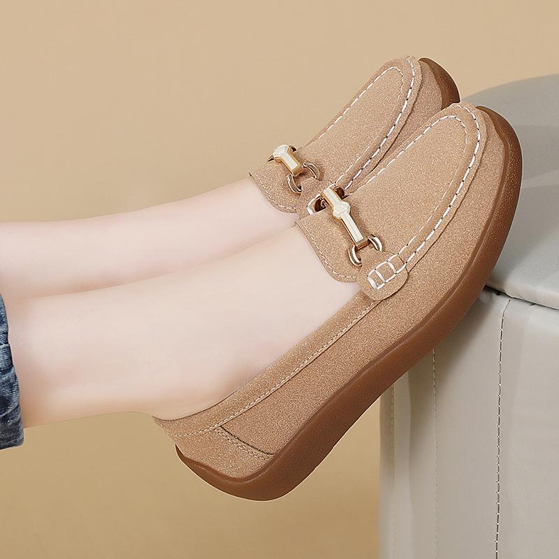 Women Black Moccasins Driving Shoes Flats Casual Nurse Loafers Khaki Minimalist Maternity Shoes Large Size