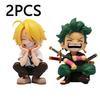 13.5 CM Peripheral Series  Luffy Solon Sanji Qversion Sitting Posture Childrens Model Figurine Toy Gift Collectibles