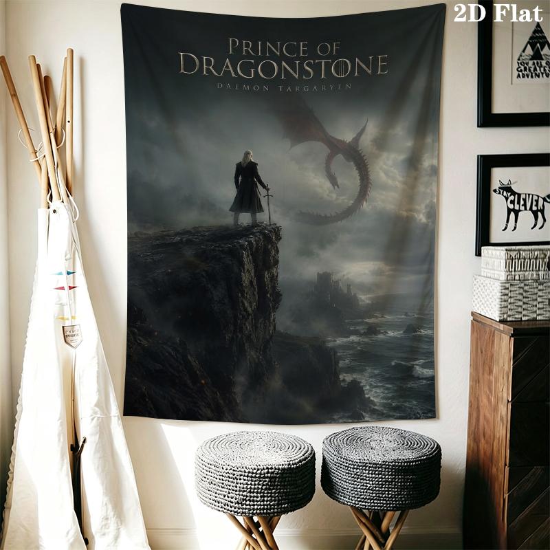 Tapiz de Pared de Daemon Targaryen Colgante de Pared Estético Manta de Tela Impresa Tapices Decorativos para Dormitorio Sala de Estar Decoración del Hogar