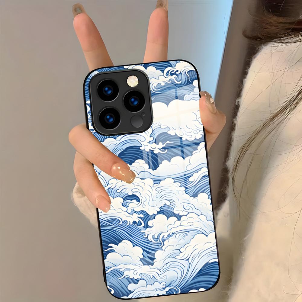 Oriental Blue And White Phone Case For IPhone 17 Pro Max 16 15 14 Pro Max 13 11 Plus Glass Cover