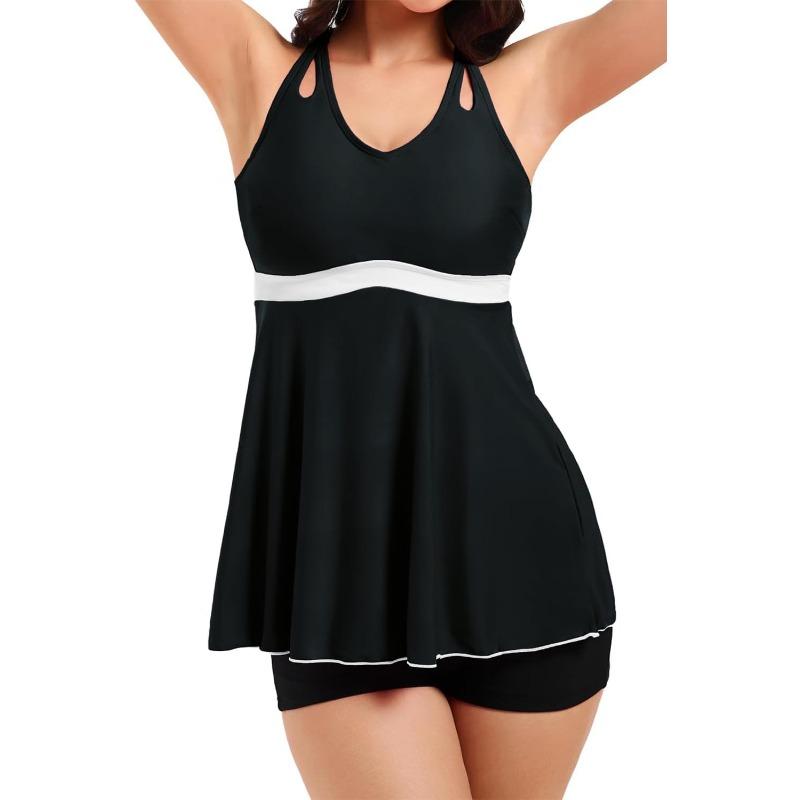 

Горячая Распродажа Купальник Женский Консервативный Купальник Лист Принт Жилет с Юбкой для Купальника Костюм Женский XL