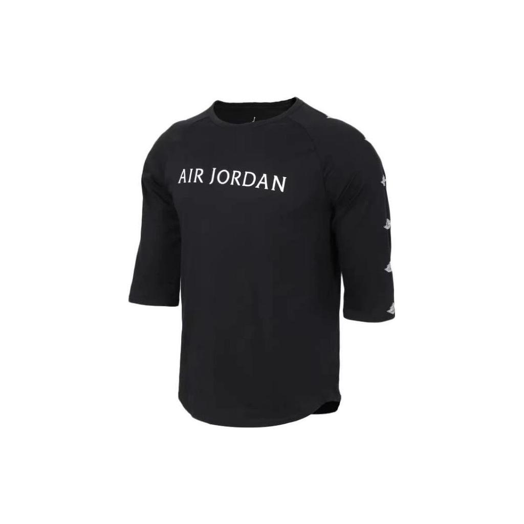 Jordan T Shirts Men's Black Crew Neck Moderate Straight Fit AA1912-010