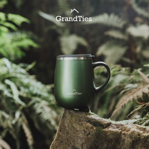 GRANDTIES Premium Vacuum Insulated Mug, 460ml, Available in 19 Colors, with Easy-Open Sliding Lid, Stainless Steel Double-Wall Vacuum Insulation, and