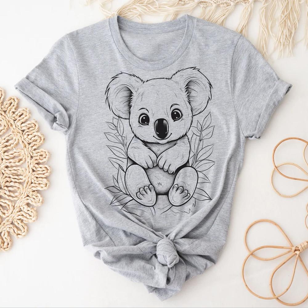 Koala Tshirt Women Summer Comic Japanese Top Female Japanese Funny Designer Clothes GraphicFashion Summer Streetwear S