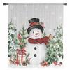 Christmas Tree Snowflakes Robin Snowman Gray Sheer Curtains Living Room Decoration Window Curtains Kitchen Tulle Voile Curtains