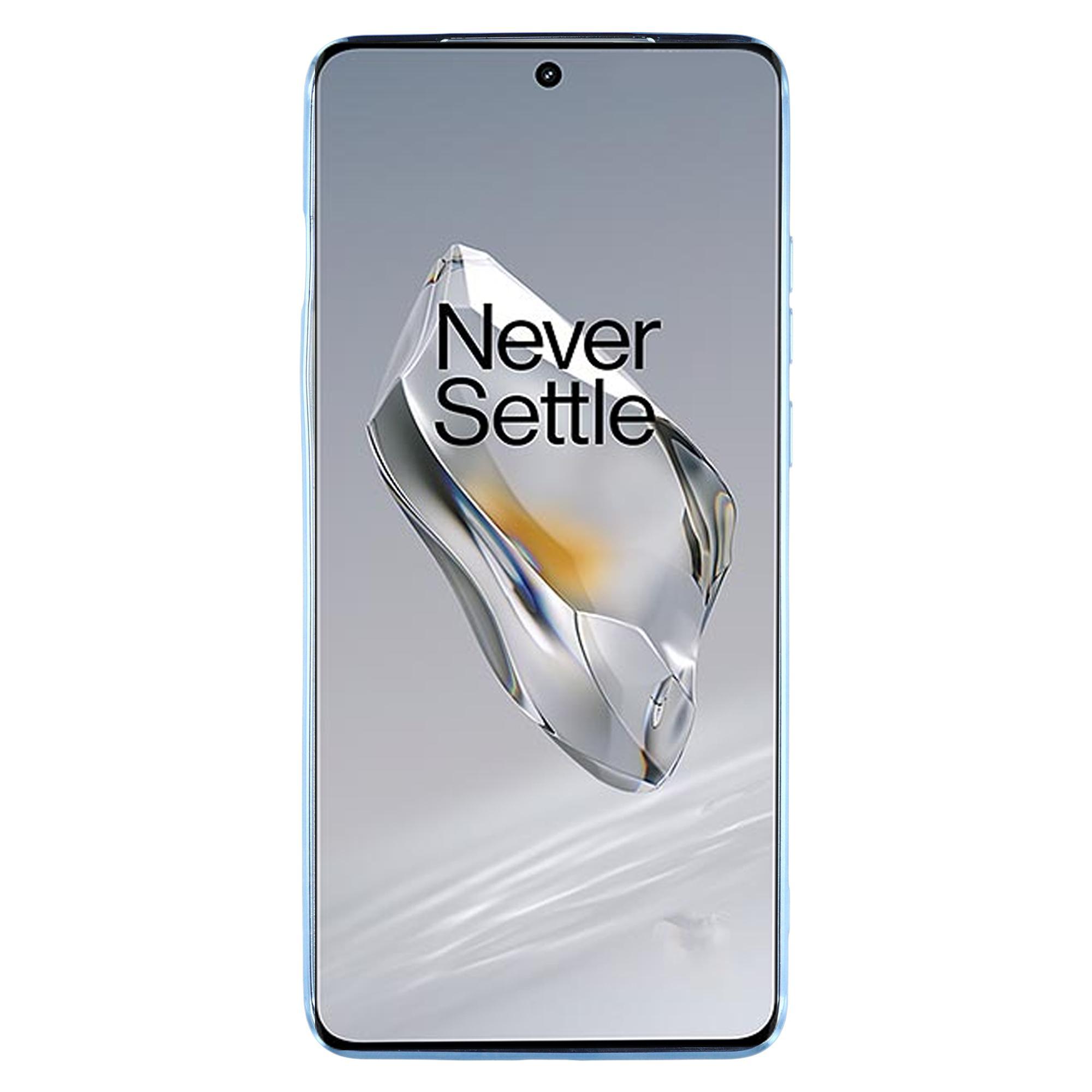 

KADEM Phone Case for OnePlus 12 5G Flower Decor Gradient TPU Mobile Cover Blue