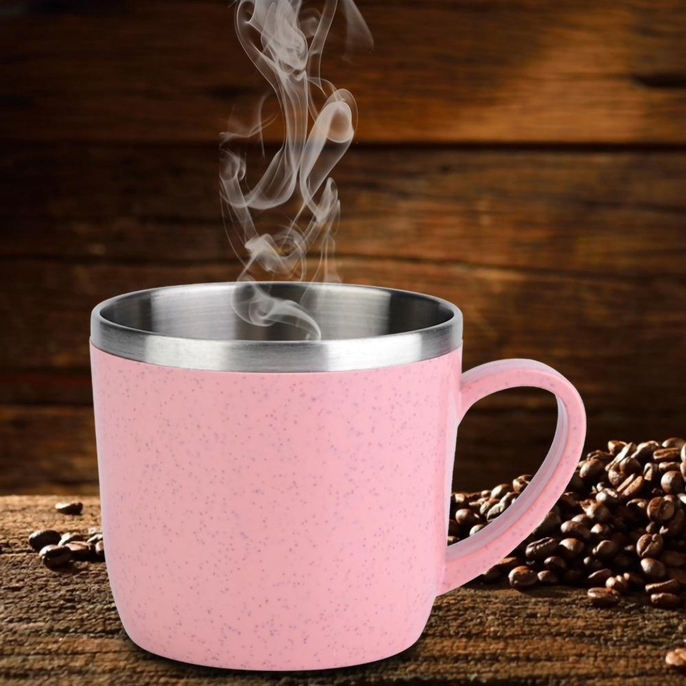Insulated Wheat Straw Cup Stainless Steel Travel Mug Coffee Mug Water Cup Office Use