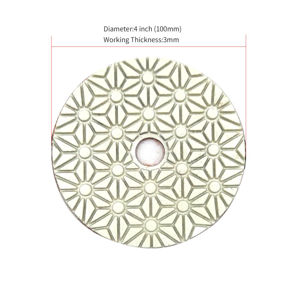 3PCS/Set 4 Inch 100mm Dry/wet Diamond 3 Step Polishing Pads Diamond Granite