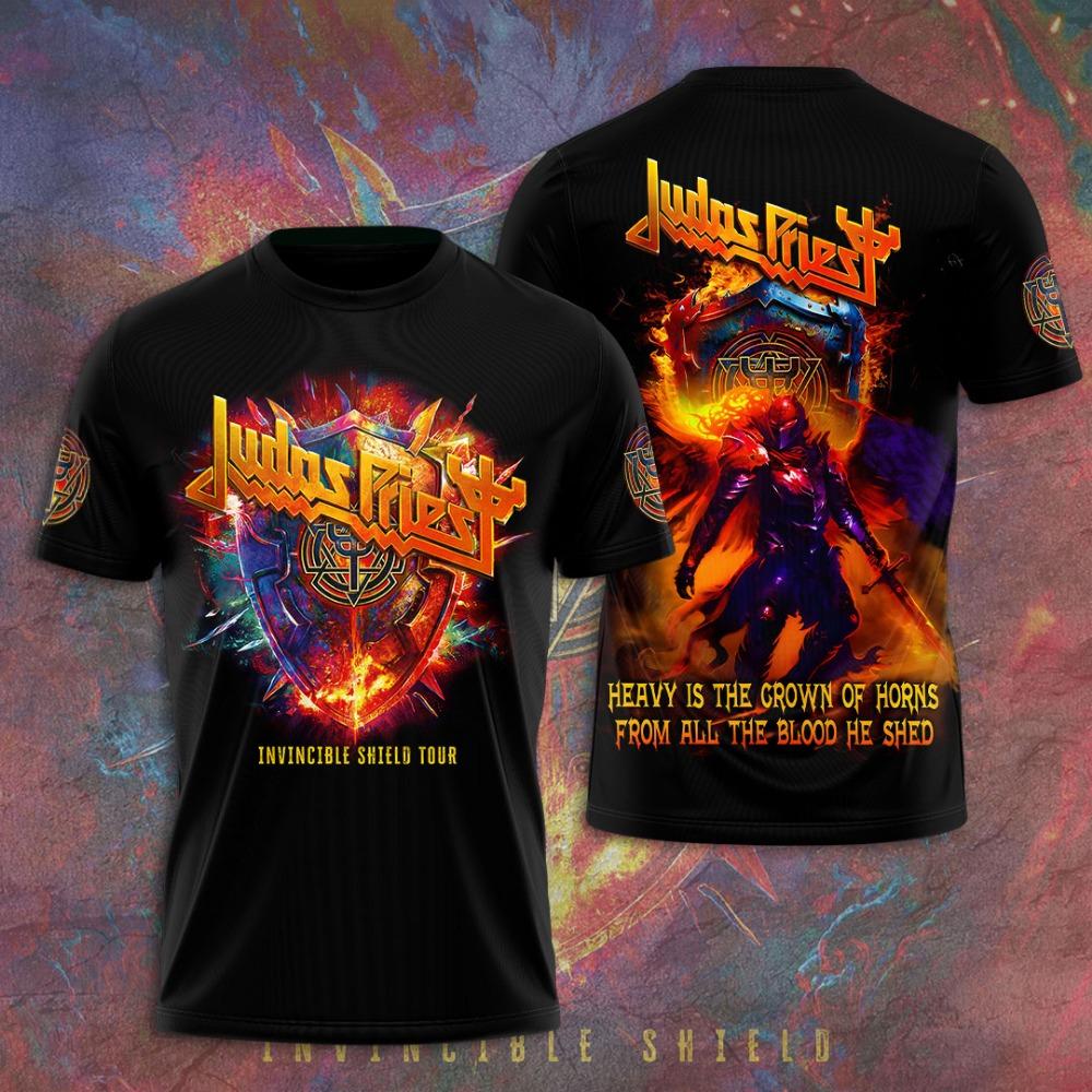 Heavy Metal Rock Band T-Shirt Judas Priest 3D Druck T-Shirt Herren Damen Mode T-Shirts Kurzarm Oberteile T-Shirts Herrenkleidung 2026