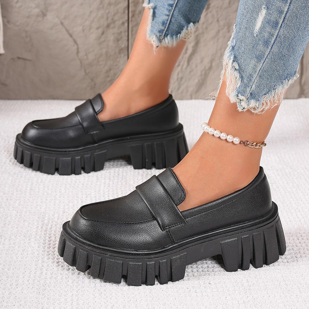 Fashion Womens Loafers Shoes Autumn Round Toe Casual Female Sneakers Flats Slip-on Clogs Platform Fall Summer Comfortable Big Size Dress