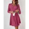 A Line Long Sleeve Knit Casual Women Dress
