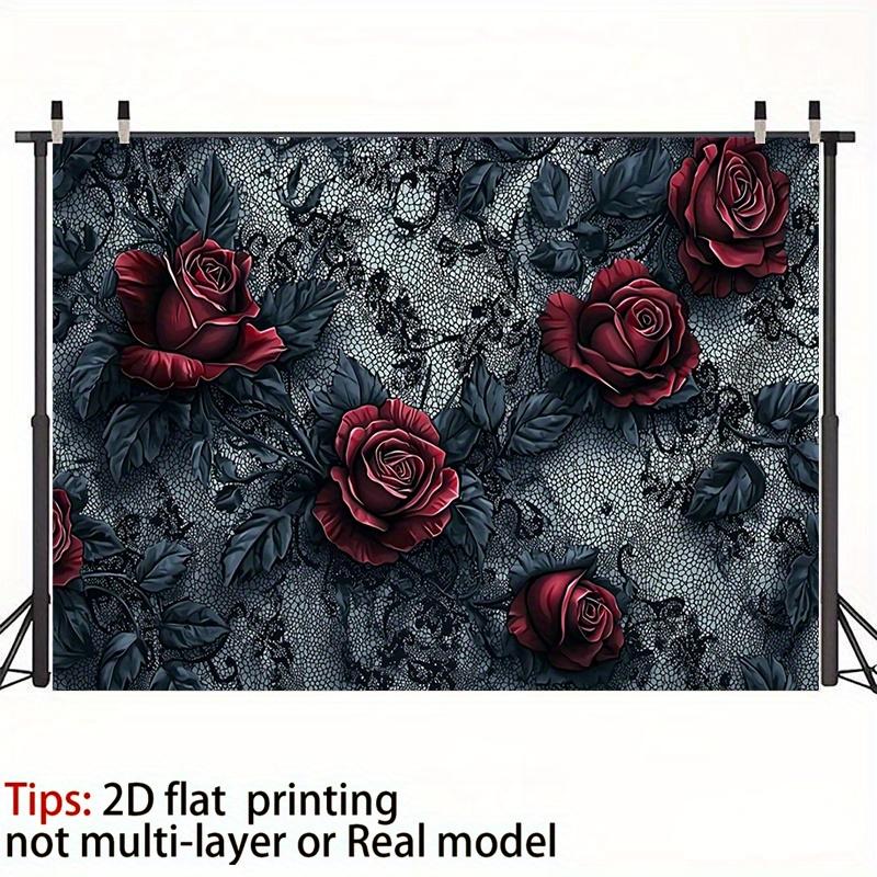 1Pc Gothic Red Rose Lace Pattern Tapestry Wall Hanging For Bedroom Living Room Decor Dark Floral Art Print Home Decoration Gift