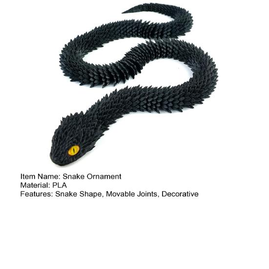 3D Printed Snake Figurine Movable Joints Snake Figure Articulated Animal Model Toy Home Office Bookshelf Desktop Decoration Ornament