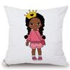 Africa Baby Cartoon Throw Pillow Case Cute Girl Children Room Sofa Bed Decorative Cushion Cover Velvet Soft Pillowcase 45X45Cm