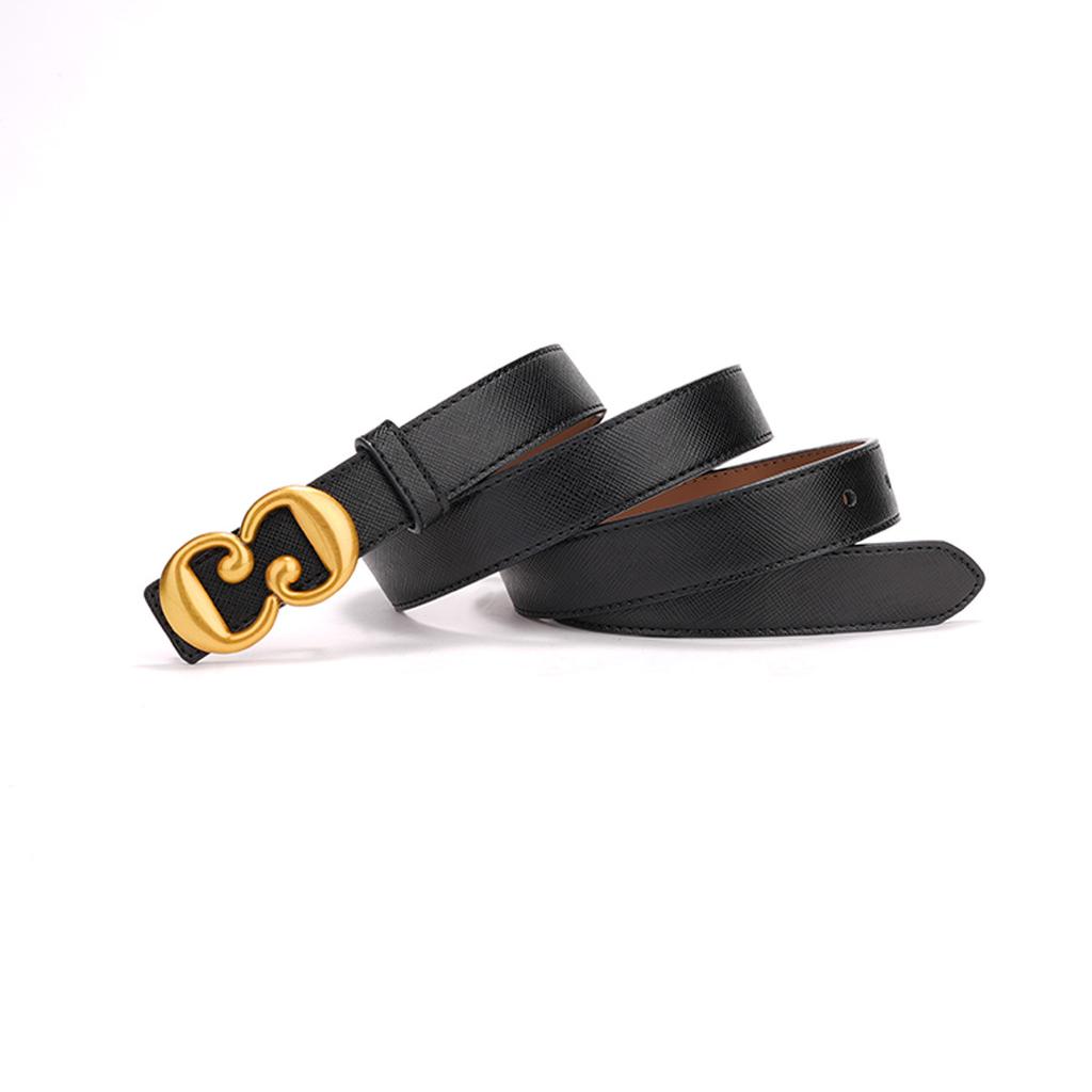 New Women's Belts, Fashionable and Versatile High-end Suits, Belts, Women's Casual Leather Black Jeans Belts