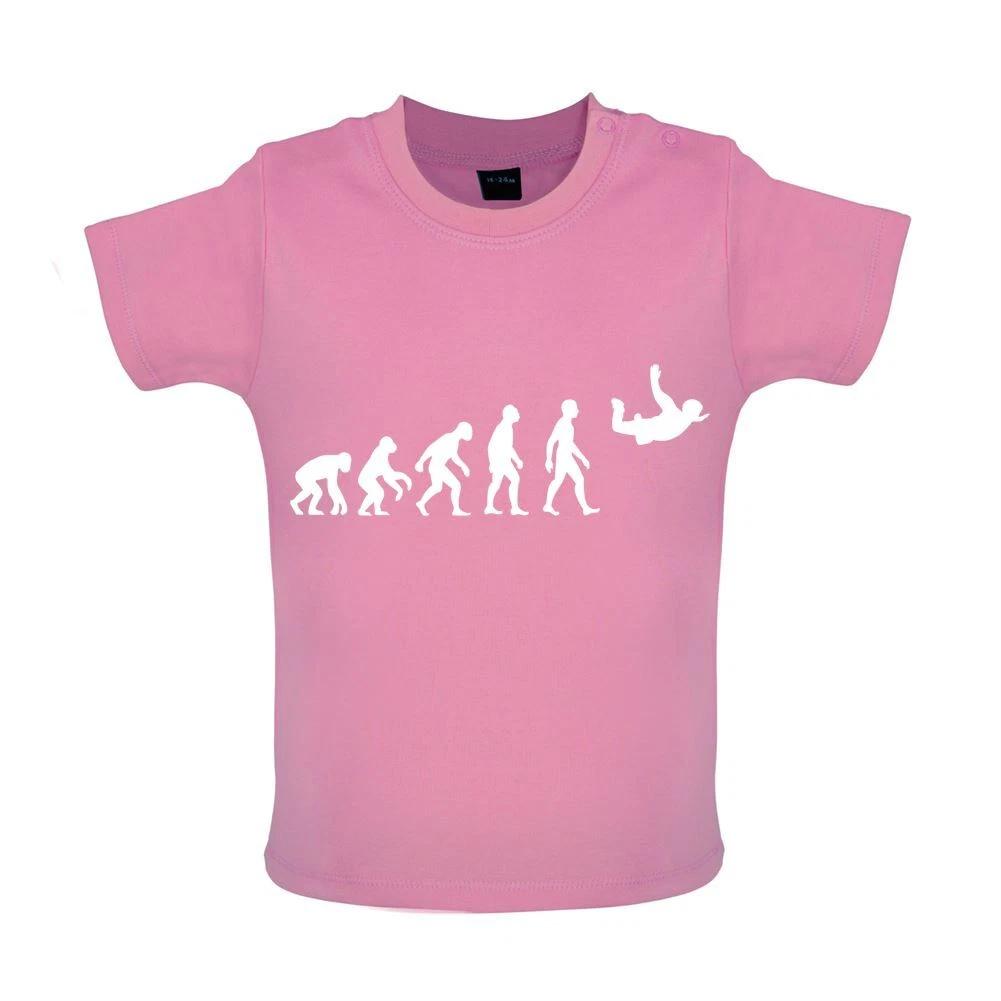 Evolution of Man Skydiving - Baby T-Shirt / Babygrow - Parachute Sky Diving 100