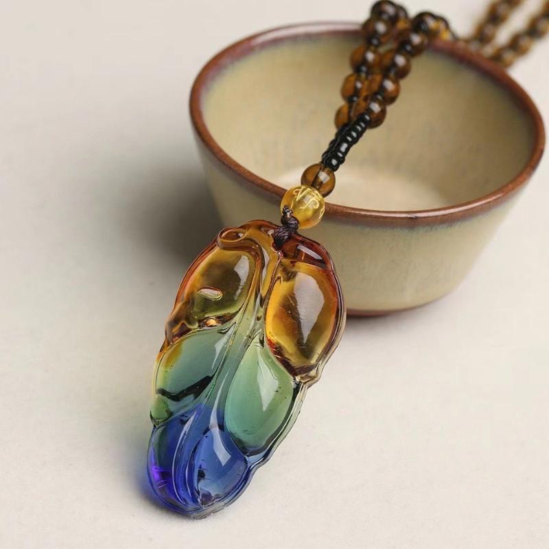 Chinese Style Three Colours Guanyin Buddha Necklace Pendant Exquisite Mascot Sweater Chain Fashion Jewelry Holiday Gift