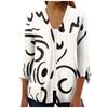 Women's Shirt Blouse Outerwear Print 3/4 Length Sleeve Casual Holiday Basic Button Tops