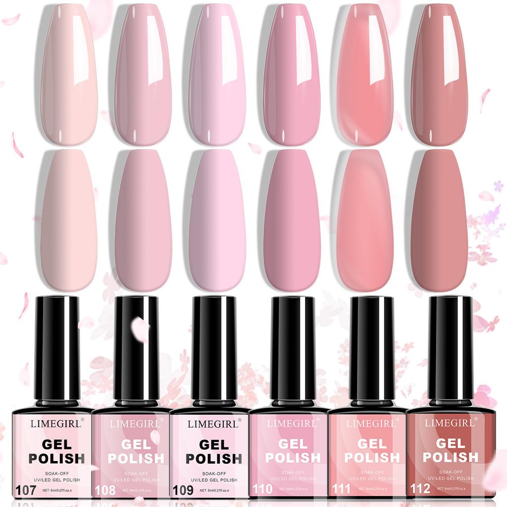 Limegirl 6 Color Macaron Nail Gel Polish Set - Spring Summer Pastel Colors, Ice Cream Shades, Long Lasting & Quick Dry