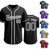 Anpassbares Baseballtrikot Herren Damen Knopfleiste Sporthemd Teamname Nummer Aufgedruckt Sportbekleidung Leichtes Atmungsaktives Gewebe