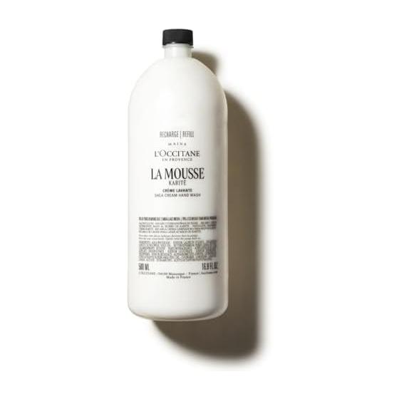 L OCCITANE La Mousse Крем-мыло для рук Сменный блок (Каритезия) 500 мл Сменный блок для жидкого мыла