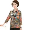Mother's Day Silk Mid-Sleeve Loose Top for Middle-Aged Women