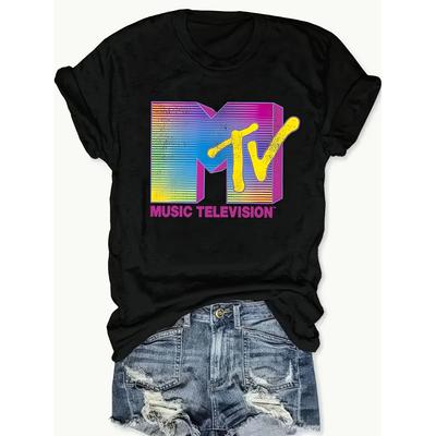 Retro MTV Women's Graphic T-Shirt Soft Casual Fit Machine Washable Spring Summer