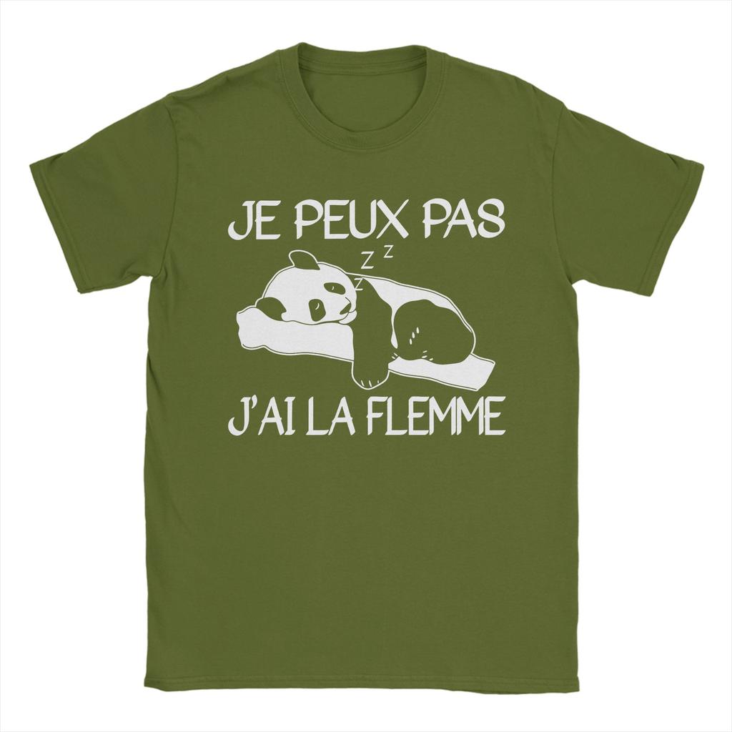 Je Peux Pas J'ai La Flemme Cotton T-Shirt For Man Beach  Vintage T Shirts Comfortable Novelty Tees Oversize Printed Clothes
