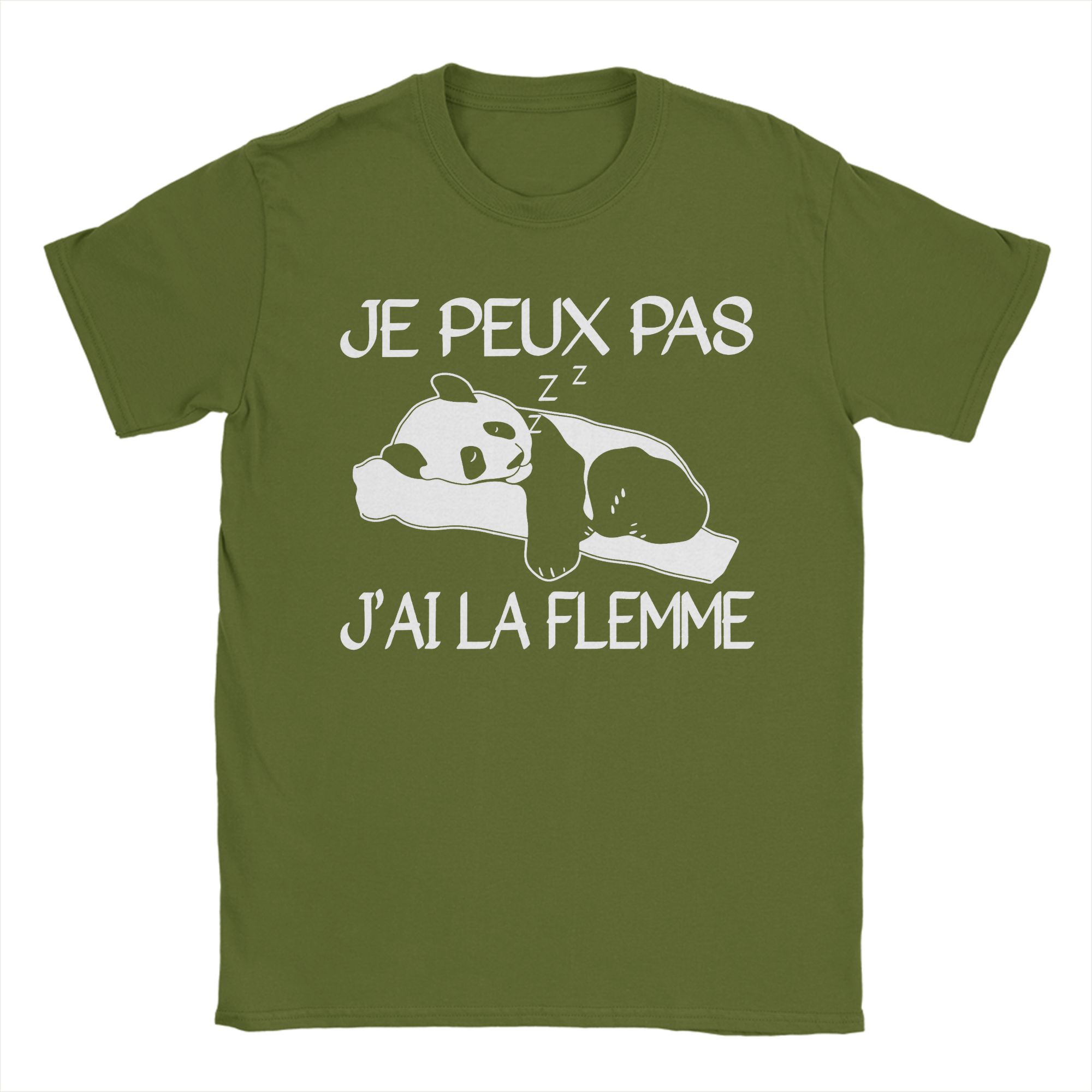 

Je Peux Pas J ai La Flemme Cotton T-Shirt For Man Beach Vintage T Shirts Comfortable Novelty Tees Oversize Printed Clothes 4XL