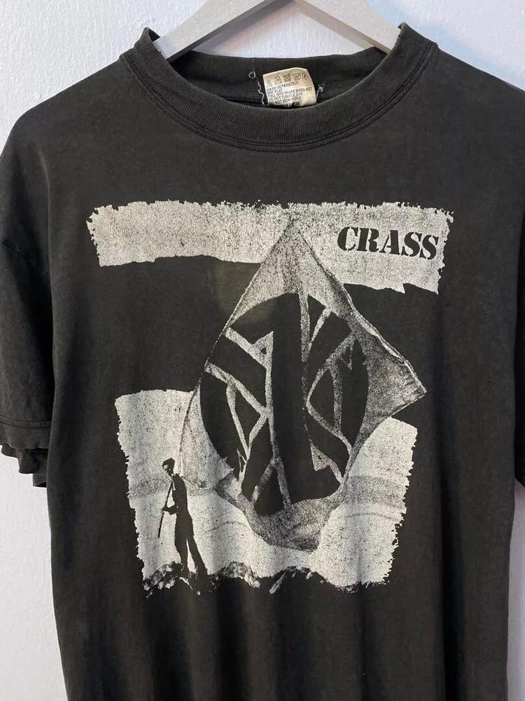 Reprint Crass band basic black Unisex T shirt Tops tees Men's Women's short sleeve tee