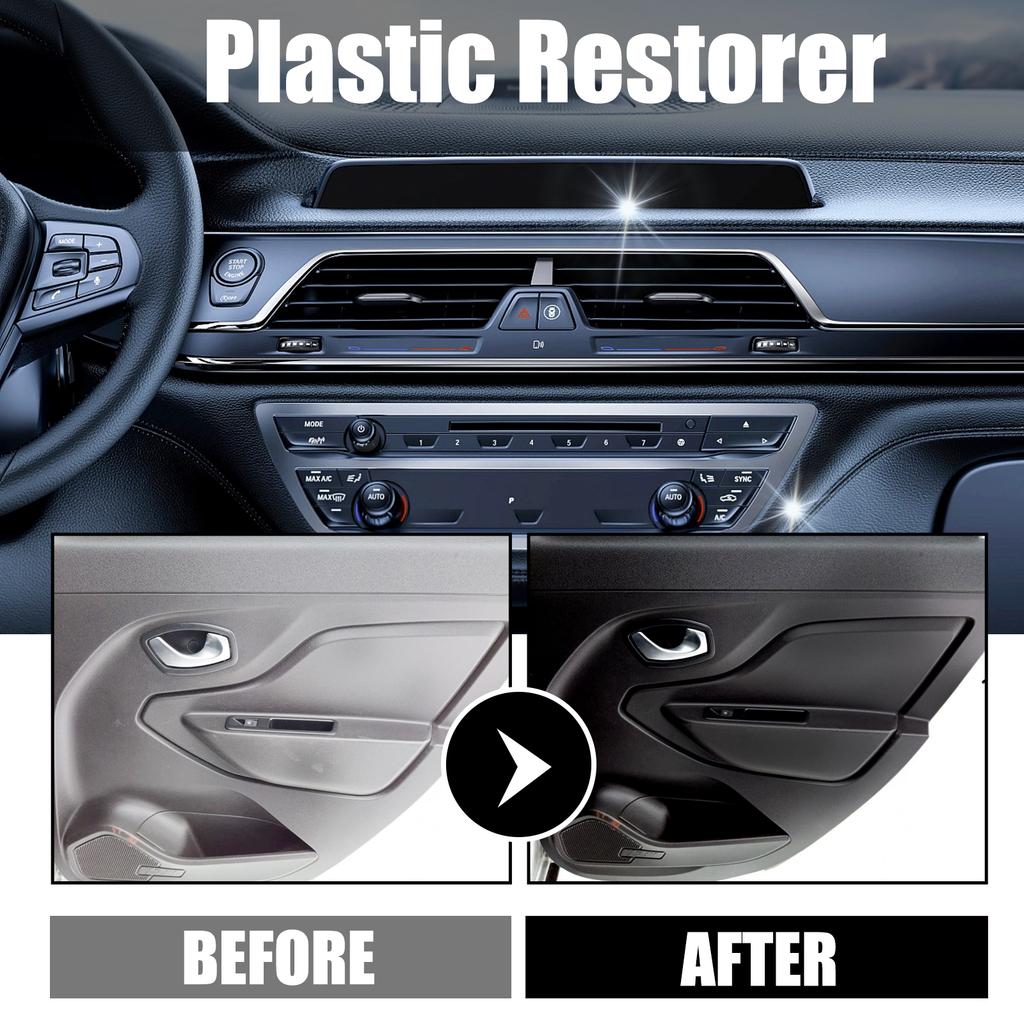 Shine Plastic Leather Restorer Revitalizer Long-Lasting Coating Car Rubber Renovator Glossy Clean Refurbish for Automotive