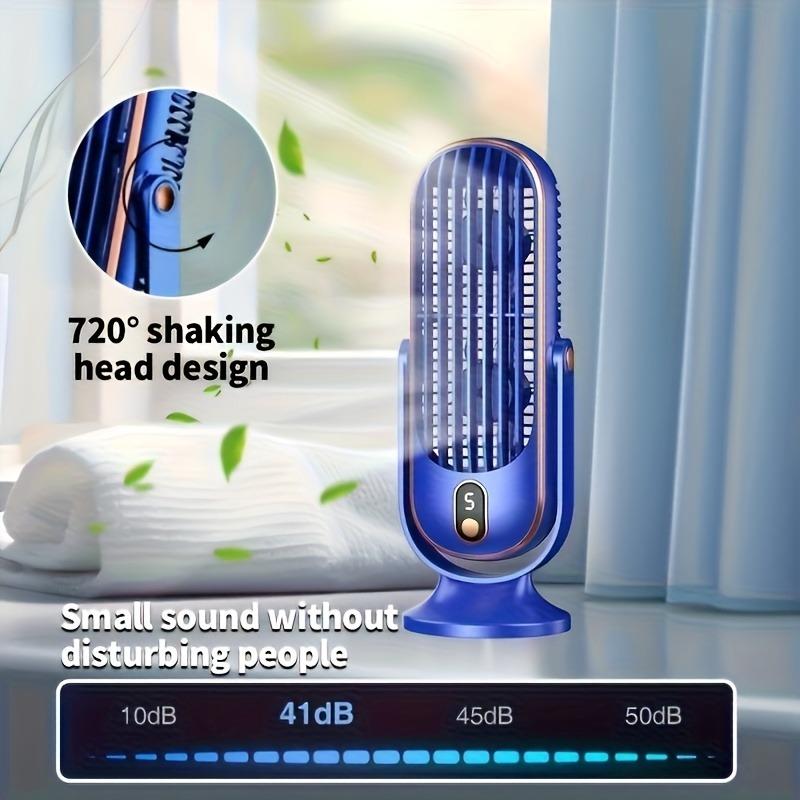 Desktop Electric Fan Rechargeable Portable Home Air Conditioning Fan 5-Speed 720° Swivel Outdoor Camping Air Cooler Table Fans