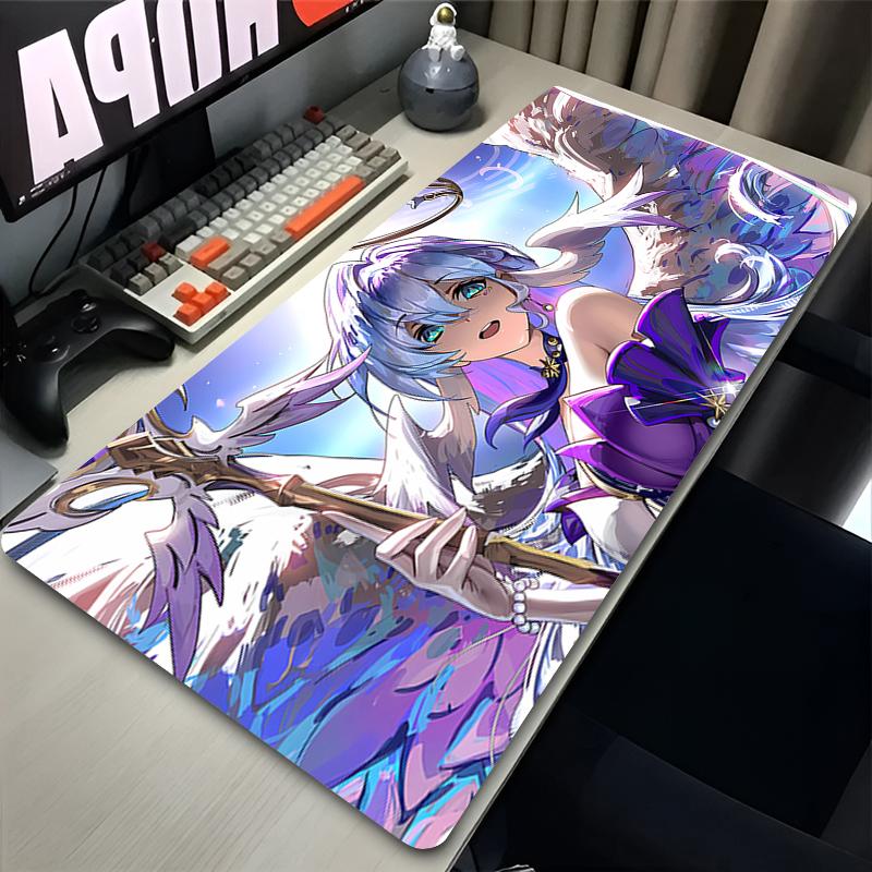 Kawaii Angel Mouse Pad Honkai Star Rail Sunday Large XXL Notbook Gamer Extended Desk Mat Japanese Anime Esports Gaming Mousepad