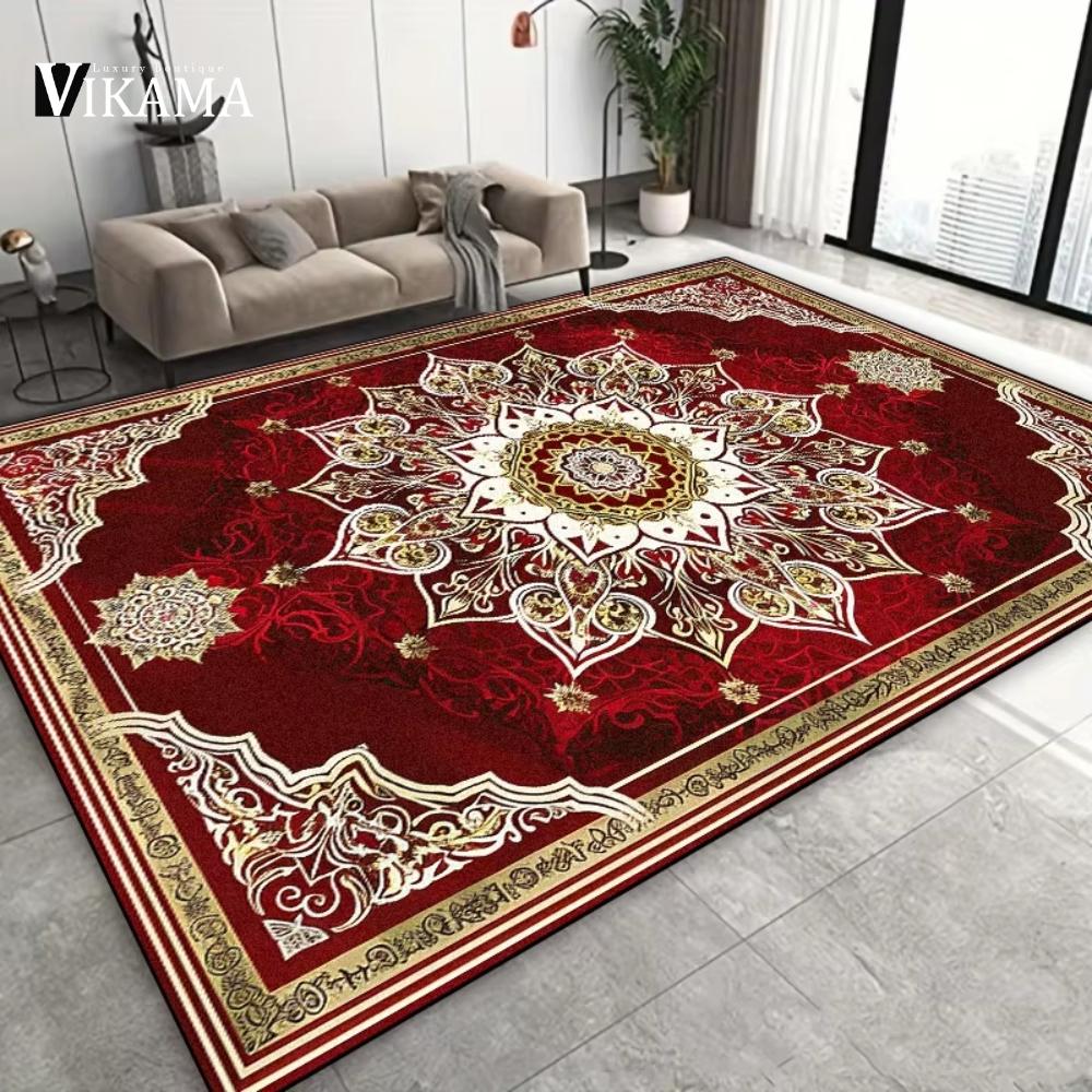 Alfombras Persas de Lujo Tamaño Grande Decoración de Sala de Estar Hogar Antideslizante Dormitorio Alfombra de Sala de Estar Lavable Mesa de Sofá Felpudo