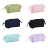 Pencil Bags Capacity Multifunctional Double-Layers Storage Box Solid Color Fabric School Supplies Children Teacher Women Men