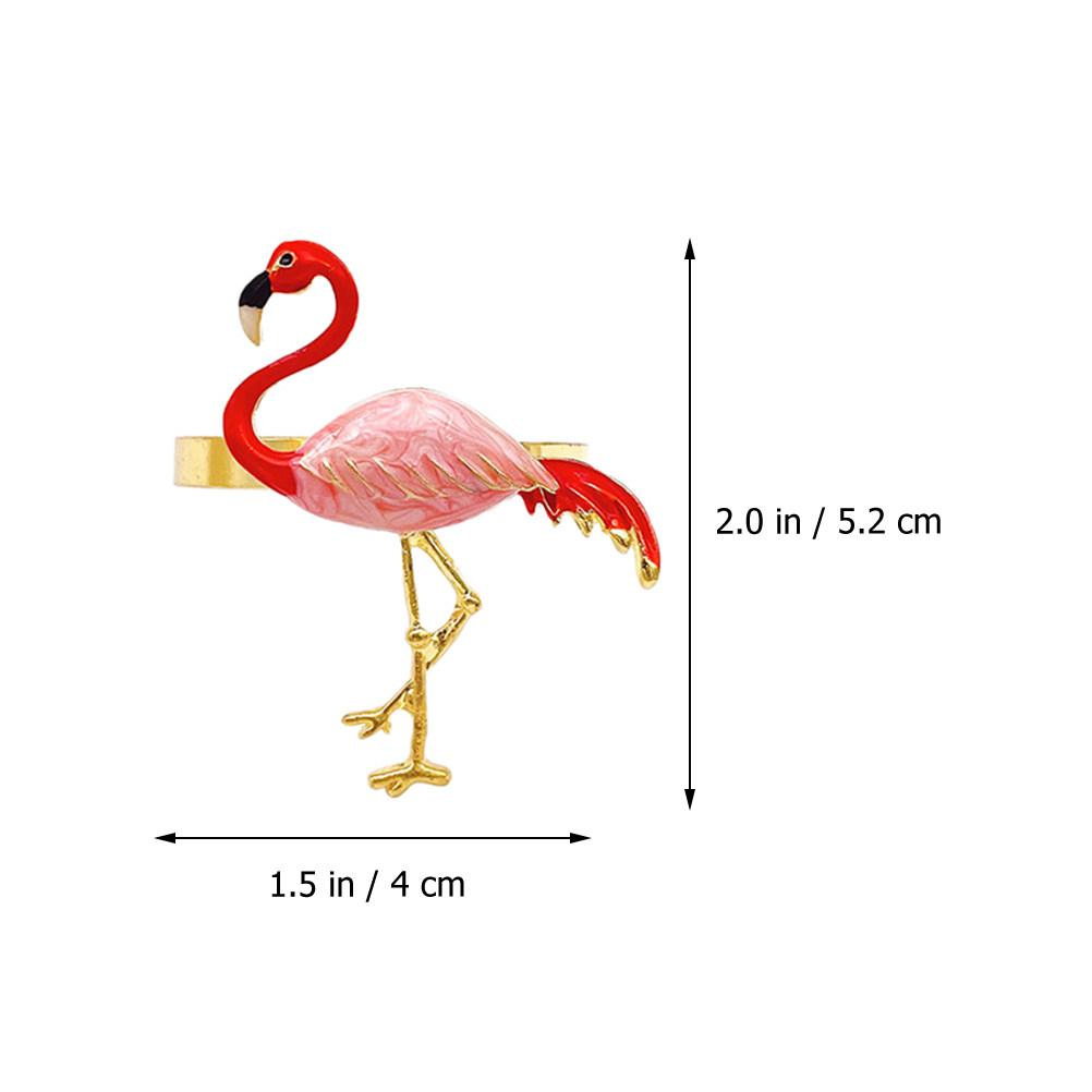 2Pcs Flamingos Napkin Rings Reusable Elegant Table Setting Accessories for Christmas Easter Valentine's Day Napkin Decor Buckle