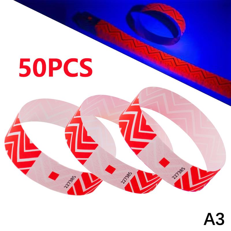 50/100 Pièces Bracelets en Papier à Rayures Néon Imperméables Fluorescents Jetables de Sécurité Pour Concerts, Fêtes, Événements