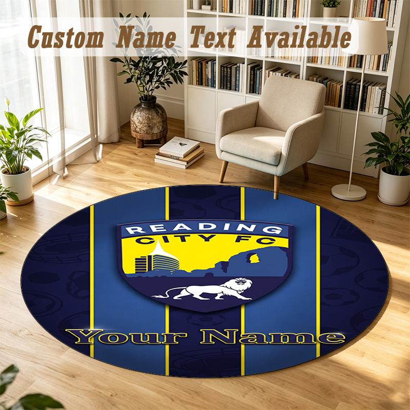 Round Rug Custom NameReading FC Pattern Non Slip Carpet Home Floor Decor