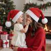 Family Holiday Outfit Accessories Santa Hat, Red Knitted Christmas Hat for Kids Adults, Soft Premium Yarn Caps Season Winter Xmas Party with