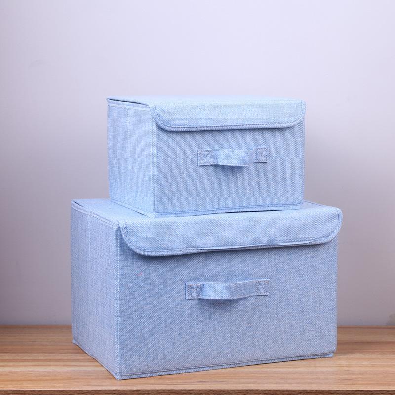 Tlustý úložný box Skládací box na oblečení Vysoce kvalitní úložný box z bavlny a lnu s víkem Úložný box na omyvatelnou látku