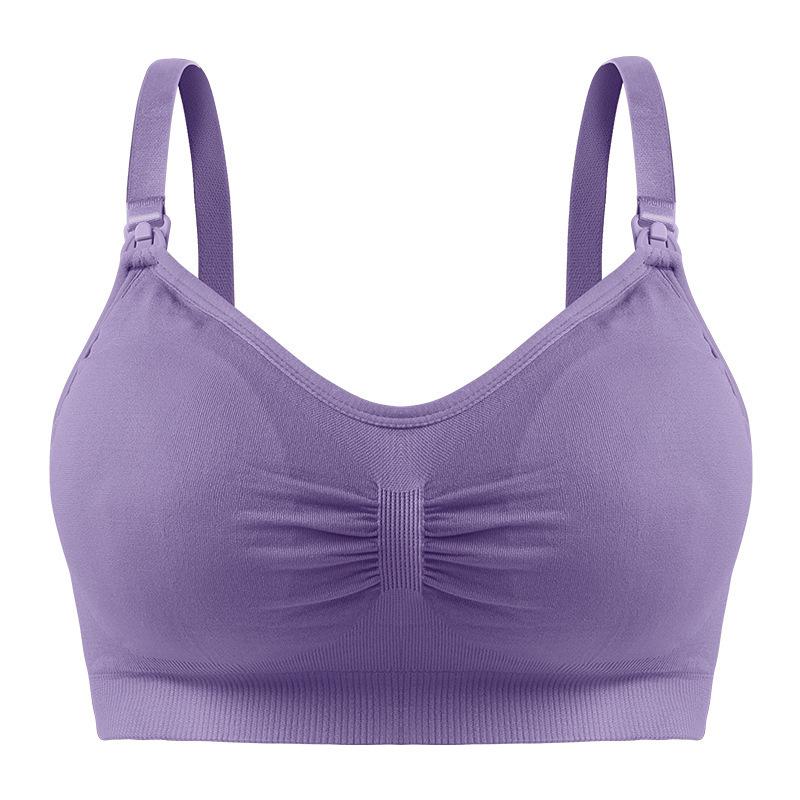 Plus Size Front-Opening Seamless Nursing Bra with Removable Breathable Pads