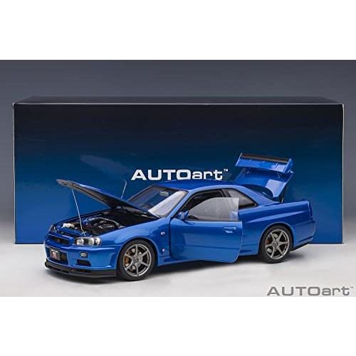AUTOart 1/18 Scale Nissan Skyline GT-R (R34) V-Spec II Bayside Blue Finished Model 77408
