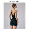 Mitaogirl Kendall Jumpsuit Women's Spaghetti Strap Beauty Back One-Piece Shorts Abdominal-Shaping Slimming Yoga Fitness Clothes