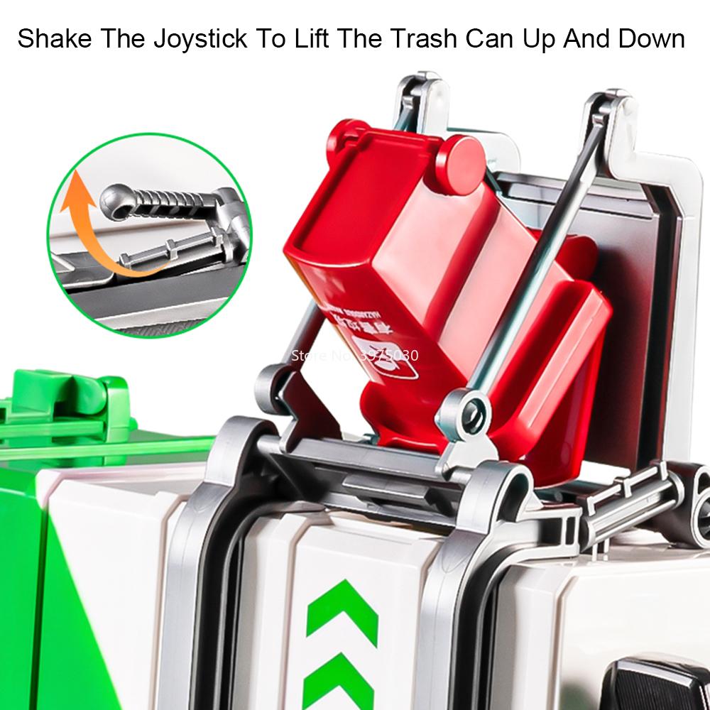 AAYS1 1:24 Compression Inflation Garbage Cars Toy Model Alloy Diecast Doors Opened Miniature Sanitation Truck for Child Festival Gifts